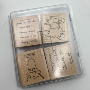 Stampin Up stamps vintage Wooden rubber Happiness Shared Sheep Baby Bell